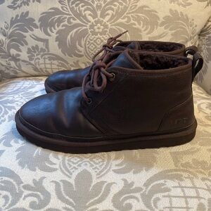 UGG Neumel Men's Wool Lined Leather Chukka Ankle Boots in Brown Size 13